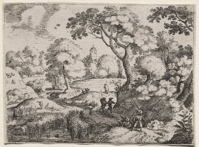 सिक्स लैंडस्केप्स: पाथ इन स्वैम्प एंड वुडेड बैंक, c। 1595। द्वारा जैकब आई सेवरी