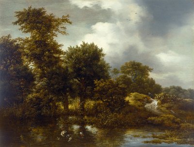 1640 के दशक के अंत में एक तालाब के साथ एक वुडेड लैंडस्केप द्वारा Jacob van Ruisdael