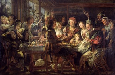 बीन पर्व (द किंग ड्रिंक्स) 1637-38 द्वारा Jacob Jordaens