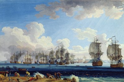 5 जुलाई 1770 को चेसमा की लड़ाई द्वारा Jacob Philippe Hackert