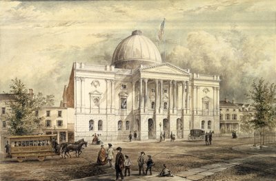काउंटी कोर्ट हाउस, ब्रुकलिन, 1863 (कागज पर wc) द्वारा जैकब वेल्स