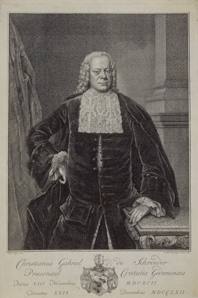 क्रिश्चियन गेब्रियल श्रोडर, 1764 द्वारा जेकोबस हाउब्रेकेन