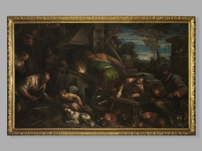 वल्कन का फोर्ज, c.1580-84 द्वारा जैकोपो बास्सानो