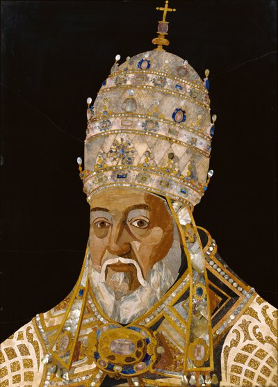 पोप क्लेमेंट VIII की पोर्ट्रेट, 1600-1 (हार्ड स्टोन) द्वारा Jacopo Ligozzi