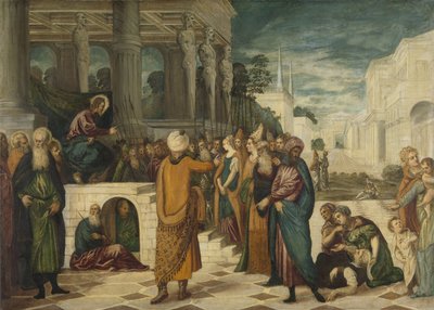 मसीह और व्यभिचारिणी, 1550-80 द्वारा जैकोपो रोबुस्टी टिंटोरेटो