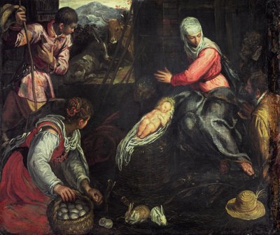 चरवाहों की आराधना, c.1578 द्वारा जैकोपो रोबुस्टी टिंटोरेटो