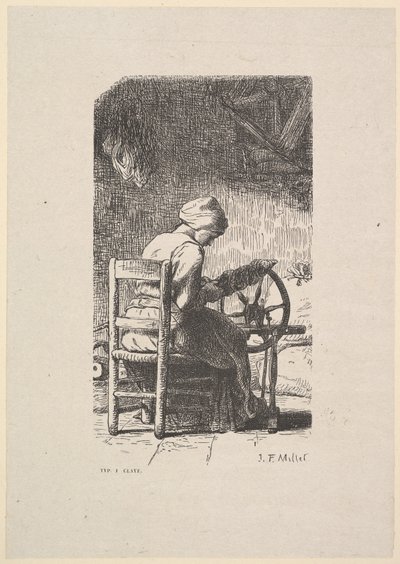 द स्पिनर, 1853। द्वारा जैक्स एड्रियन लैविएले