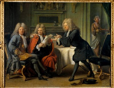 La Maison d'Auteuil ”जहां बर्नार्ड ले बॉयर (Le Bovier) de Fontenelle (1657-1757), फ्रांसीसी लेखक, La Motte, Saurin और Madame de Alexandrine Claudine Guerin, Marquise de Tencin चॉकलेट ला रहे हैं” The Marquise of Tencin ने एक बहुत ही प्रतिष्ठित आयोजन किय द्वारा जैक्स ऑटोरेयू