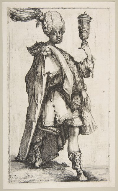 बलथासर, तीन मागी श्रृंखला से, 1595-1616। द्वारा जाक बेलांगे