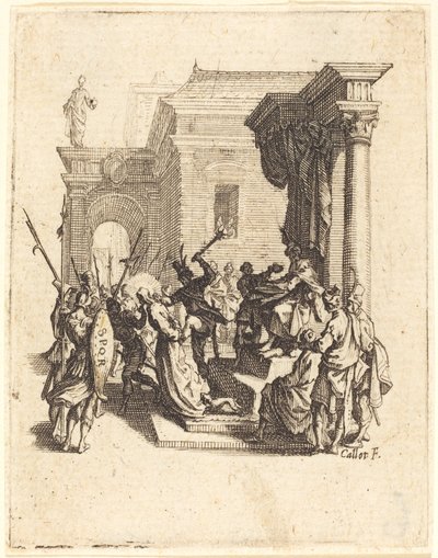 पीलातुस द्वारा क्राइस्ट को मौत की सजा दी गई, c. 16241625. द्वारा जैक्स कैलोट