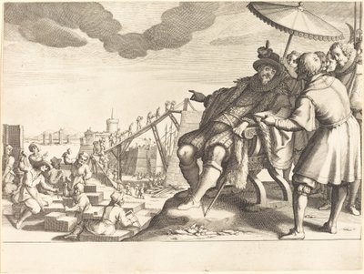 लिवोर्नो बंदरगाह का निर्माण और किलेबंदी, सी। 1614. द्वारा जैक्स कैलोट