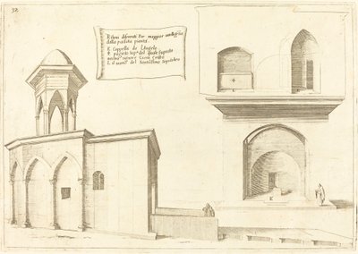 1619 में चर्च ऑफ द होली सेपल्चर की ऊंचाई। द्वारा जैक्स कैलोट