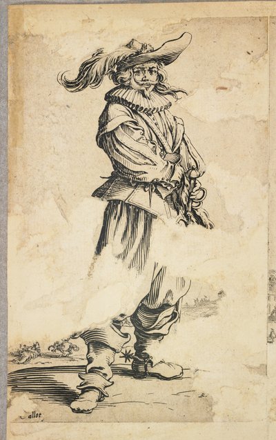 लेदर विथ फेदरेड हैट, ला नोबलेस डे लोरेन (छंद) से, c.1620-23 द्वारा जैक्स कैलोट