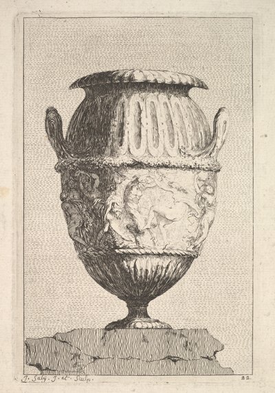एक वैश्यावृत्ति के लिए एक Bacchic Frieze के साथ डिजाइन, से: Vases, 1746। द्वारा जैक्स फ्रांकोइस जोसेफ सैली