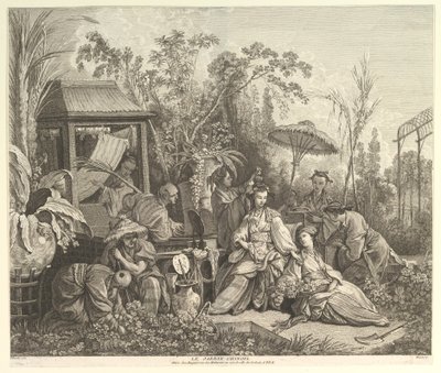 1743 के बाद चिनोइज़रीज़ से चीनी गार्डन। द्वारा जैक्स गेब्रियल हूक्वियर