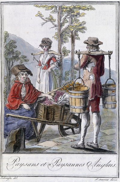 अंग्रेजी किसान और किसान - ग्रासेट सेंट सॉवेउर द्वारा "" इनसाइक्लोपीडिया ऑफ ट्रेवल्स "" में, एड। 1796 द्वारा जैक्स ग्रासेट डी सेंट सौवेउर