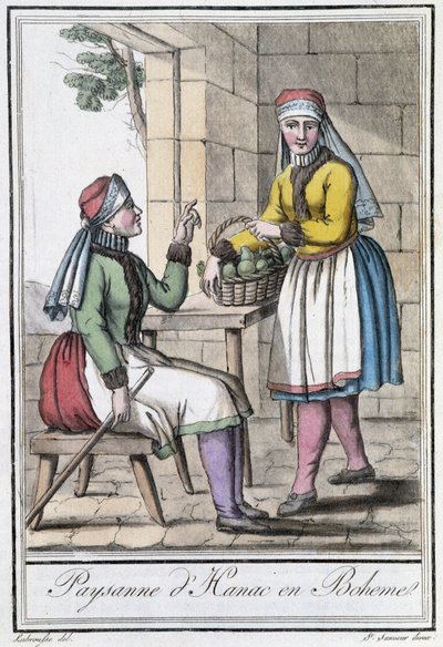 हानाक की किसान महिला, बोहेमिया (चेकोस्लोवाकिया) में - ग्रासेट सेंट सॉवेउर, पेरिस द्वारा "" इनसाइक्लोपीडिया ऑफ़ ट्रेवल्स "" में द्वारा जैक्स ग्रासेट डी सेंट सौवेउर