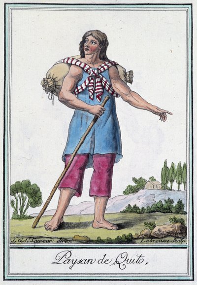 किसान डी क्विटो (इक्वाडोर) - ग्रासेट सेंट सॉवेउर द्वारा "" इनसाइक्लोपीडिया ऑफ ट्रेवल्स "" में। 1796 द्वारा जैक्स ग्रासेट डी सेंट सौवेउर