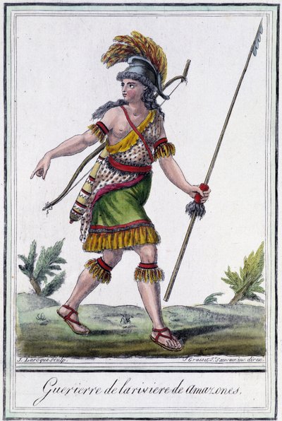 अमेज़ॅन नदी के योद्धा - ग्रासेट सेंट सॉवेउर द्वारा "" इनसाइक्लोपीडिया ऑफ़ वॉयेज "" में, एड। १७९६ द्वारा जैक्स ग्रासेट डी सेंट सौवेउर
