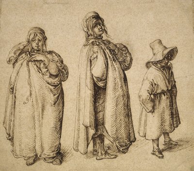 दो अध्ययनों की एक रोमा महिला और एक रोमा बॉय इन ए हैट, c.1605 द्वारा जैक्स II डी घेन