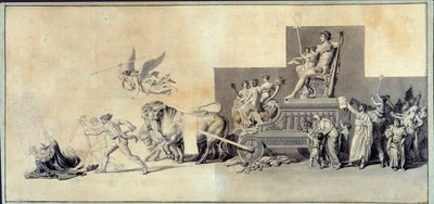 ले ट्राइम्फे डू पीपल फ़्रैंकैस जैक्स लुई डेविड (1748-1825) 1793 पेरिस, मुसी कार्नावलेट द्वारा एक ला माइन डे लीड का चित्रण द्वारा जैक्स लुई डेविड
