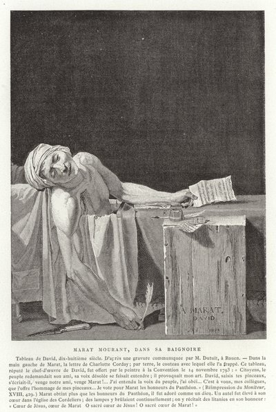द डेथ ऑफ़ मराट, 1793 द्वारा जैक्स लुई डेविड