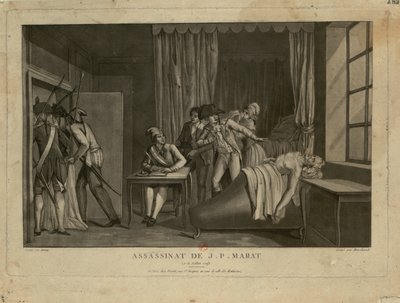 जीन-पॉल मराट की हत्या, 1793। द्वारा जैक्स मारचंदो