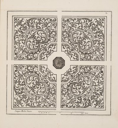 थिएटर डेस प्लान्स एट जार्डिनेज, पब 1652 (उत्कीर्णन) से पार्टेरे के लिए डिज़ाइन द्वारा जैक्स मोलेट