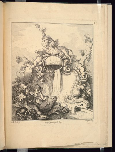 एक बाघ द्वारा आच्छादित कार्टूचे के लिए डिज़ाइन द्वारा गेब्रियल ह्यूक्वियर
