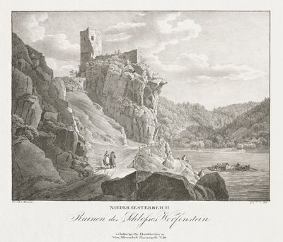 लोअर ऑस्ट्रिया, महल Werfenstein के खंडहर। द्वारा जैकब ऑल्ट