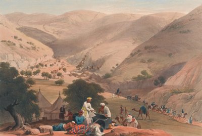 'द थर्ड डिसेंट ऑफ द कूजाह [sic] पास', c.1839 (लिथोग्राफ, टिंटेड) द्वारा जेम्स (बाद में) एटकिंसन