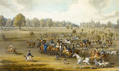 जेम्स पोलार्ड (1797-1867) (कलर लिथो) द्वारा उकेरी गई हैटफील्ड पार्क में फील्ड ले रहे कोर्सर्स (266807 भी देखें) द्वारा जेम्स (बाद में) पोलार्ड