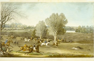 कोर्टिंग - हैटफील्ड पार्क का एक दृश्य, जेम्स पोलार्ड (1797-1867) द्वारा उकेरा गया (रंग लिथो) (266808 भी देखें) द्वारा जेम्स (बाद में) पोलार्ड