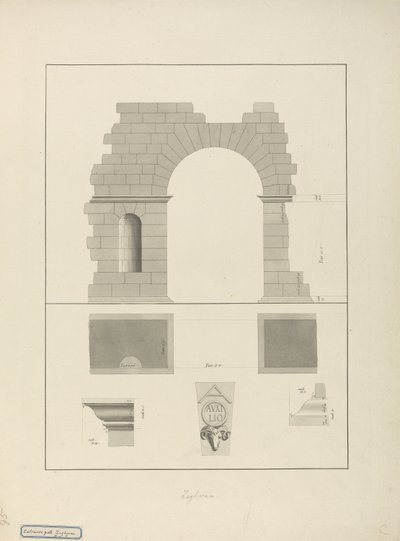 प्रवेश द्वार, Zaghouan (कागज पर धोने के साथ कलम और स्याही) द्वारा जेम्स 1730 94 ब्रूस