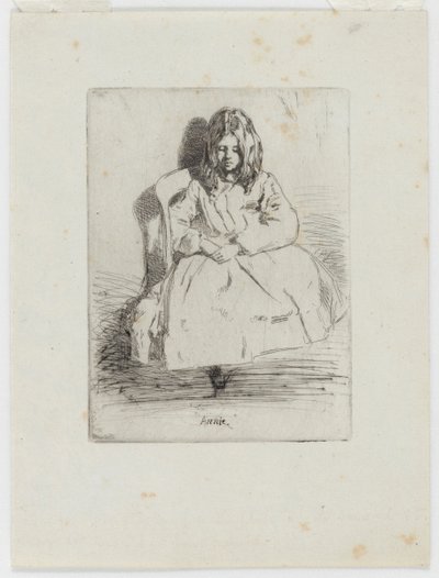 एनी, बैठा, 1858। द्वारा जेम्स एबॉट मैकनील व्हिस्लर