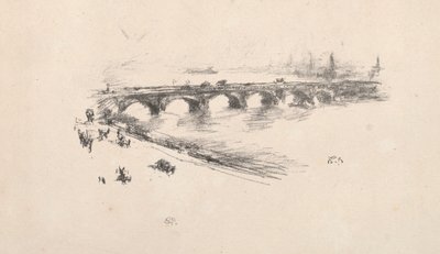 ईवनिंग, लिटिल वाटरलू ब्रिज, 1896। द्वारा जेम्स एबॉट मैकनील व्हिस्लर