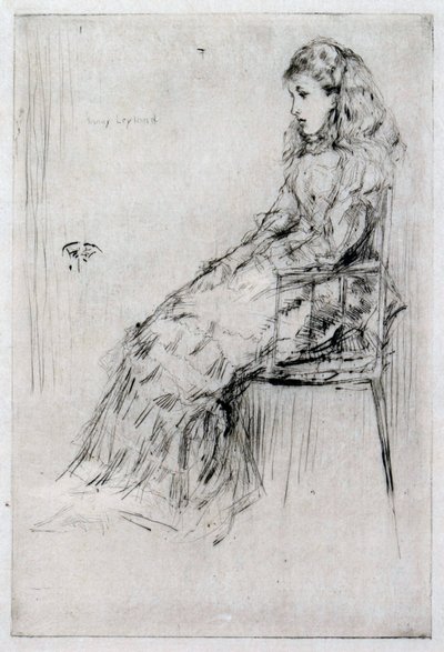 फैनी लीलैंड, c.1874 (ड्राईपॉइंट) द्वारा जेम्स एबॉट मैकनील व्हिस्लर