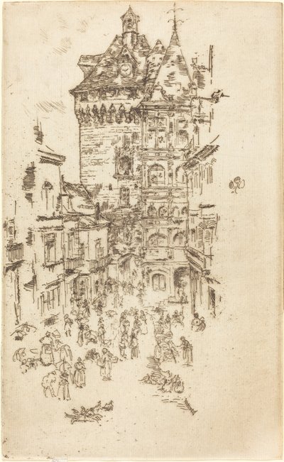 टाउन हॉल, लोचेस, 1888। द्वारा जेम्स एबॉट मैकनील व्हिस्लर