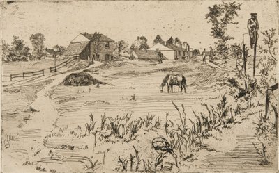 घोड़ों के साथ लैंडस्केप, 1859। द्वारा जेम्स एबॉट मैकनील व्हिस्लर