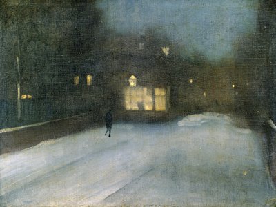 नोक्टर्न इन ग्रे एंड गोल्ड: चेल्सी स्नो, 1876 द्वारा James Abbott McNeill Whistler