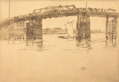 ओल्ड बैटरसी ब्रिज, 1879। द्वारा जेम्स एबॉट मैकनील व्हिस्लर