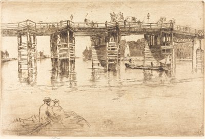 ओल्ड पुटनी ब्रिज, 1879। द्वारा जेम्स एबॉट मैकनील व्हिस्लर