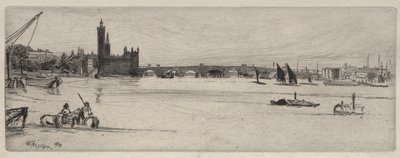 पुराना वेस्टमिंस्टर ब्रिज, 1859। द्वारा जेम्स एबॉट मैकनील व्हिस्लर