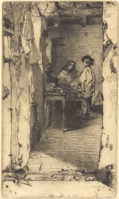 रैग पिकर, मौफेटर्ड क्वार्टर, पेरिस, 1858। द्वारा जेम्स एबॉट मैकनील व्हिस्लर