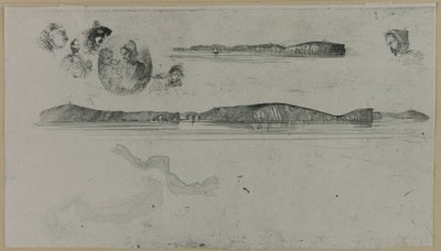 तट सर्वेक्षण प्लेट, 1854 पर रेखाचित्र। द्वारा जेम्स एबॉट मैकनील व्हिस्लर