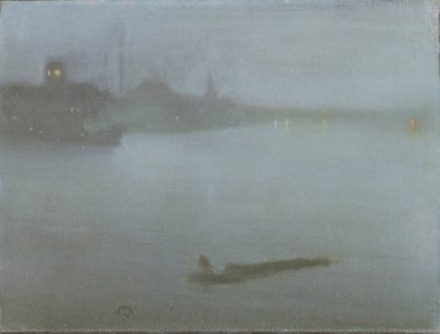 थेम्स - ब्लू और सिल्वर में निशाचर, c.1872 - 8 (कैनवास पर तेल) द्वारा जेम्स एबॉट मैकनील व्हिस्लर