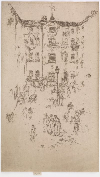 आंगन, ब्रुसेल्स, 1887। द्वारा जेम्स एबॉट मैकनील व्हिस्लर