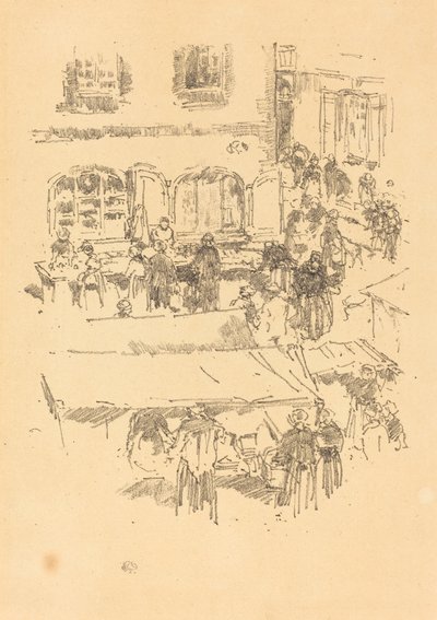 द मार्केटप्लेस, विट्रे, 1893। द्वारा जेम्स एबॉट मैकनील व्हिस्लर