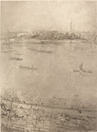 टेम्स, 1896। द्वारा जेम्स एबॉट मैकनील व्हिस्लर