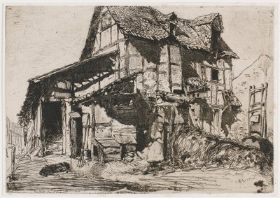 असुरक्षित बंगला। प्रकृति से बारह नक़्क़ाशी में से एक फ्रेंच सेट, 1858। द्वारा जेम्स एबॉट मैकनील व्हिस्लर
